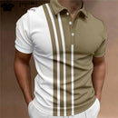 Fashion Polo Shirt For Men 3d Stripe T-Shirt Tops Summer Short Sleeve High Quality Polo Shirts Black Tees Casual men's Clothes