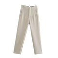 TRAF Ladies Pants Office Wear Black Pink White Pants for Women Fashion High waist Formal Pants Office outfits Pencil Trousers