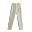 TRAF Ladies Pants Office Wear Black Pink White Pants for Women Fashion High waist Formal Pants Office outfits Pencil Trousers