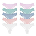 WarmSteps 10PCS Women's Panties Set Simple Striped Thongs Female Cotton Underwear Sexy Lingerie Cozy Sports G-Strings Underpants