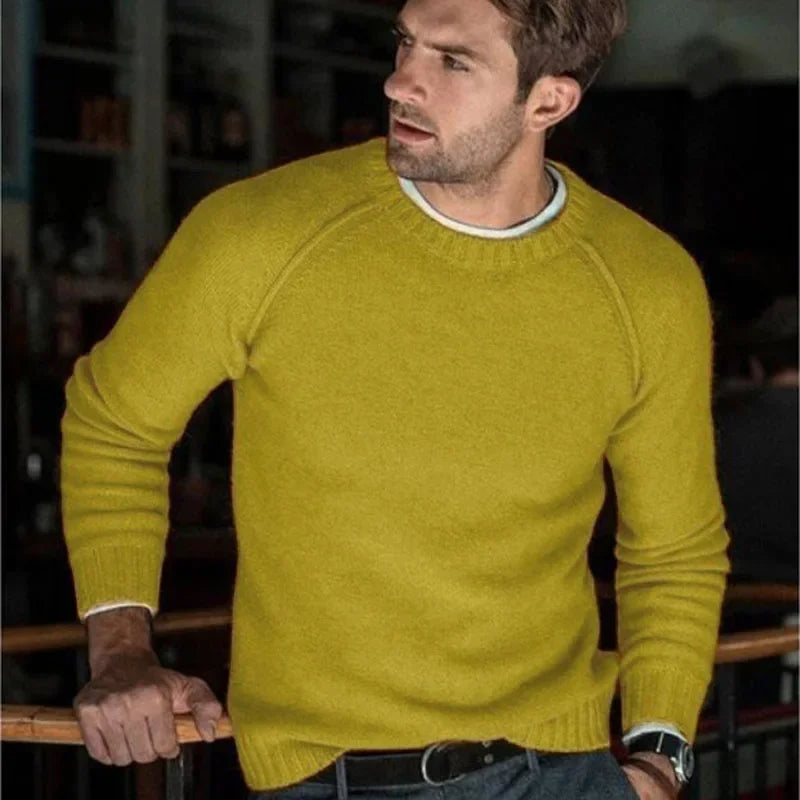 Autumn Winter Solid Sweater Men New Casual Slim Fit Mens Knitted Sweaters Comfort O-Neck Knitwear Pullover Men S-3XL Pull Homme
