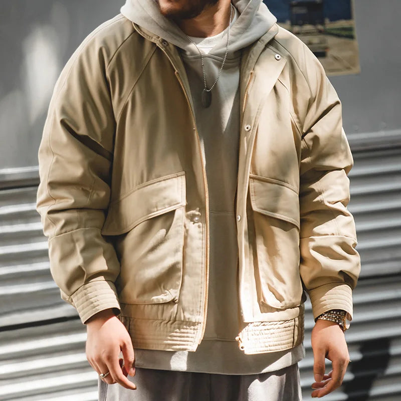Maden Japanese Vintage Pilot Jackets Thickened Warm Cotton Pocket Coats Men's Autum Winter Coat Bomber Jacket