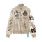 European and American Fashion Letter Embroidered Jackets Unisex Couple Contrasting Color Y2K Hip Hop Loose Leather Jackets Men