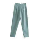 TRAF Ladies Pants Office Wear Black Pink White Pants for Women Fashion High waist Formal Pants Office outfits Pencil Trousers