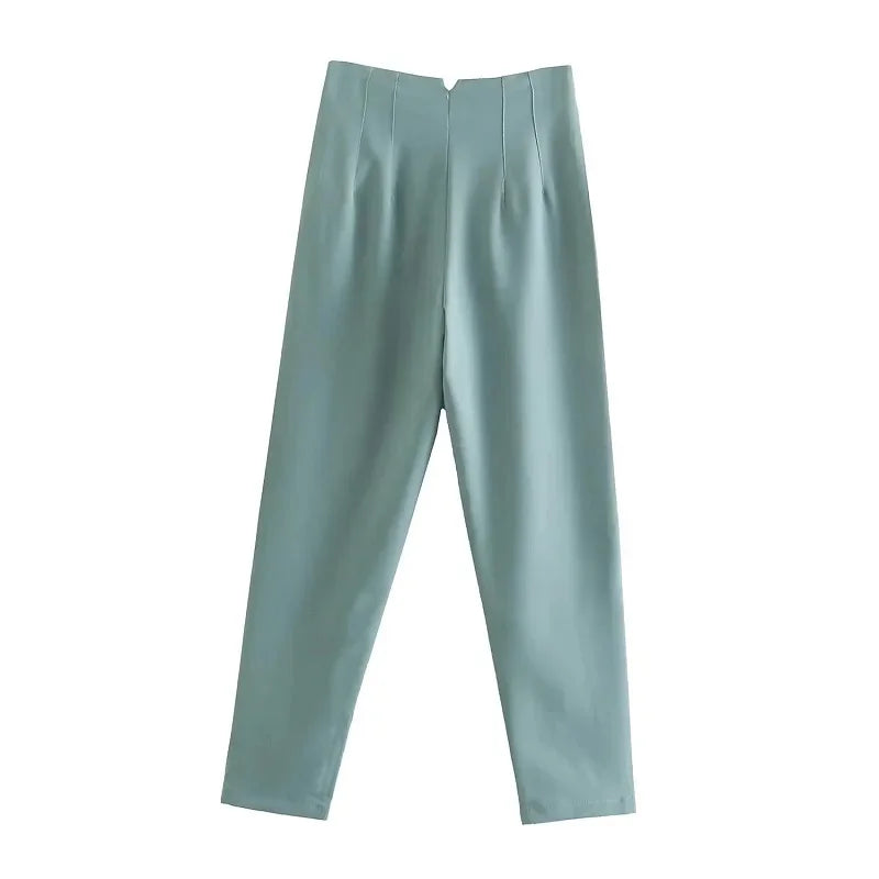 TRAF Ladies Pants Office Wear Black Pink White Pants for Women Fashion High waist Formal Pants Office outfits Pencil Trousers