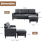 Sectional Sofa with Ottoman Nail-Head Design Linen Right Facing Modern Couches with Cup Holder L Shaped Sectional Sofa