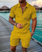 2025 Trend Men Streetwear Fashion Half Zip Polo Shirts+shorts 2 PCS Sets Men's 3D Digital Print Casual Suit New Male Tracksuits