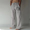 2025 Men's Cotton Linen Pants Oversized Jogger Sweatpants Casual Flower Print Plus Size Loose Wide Leg Pants Men Casual Trousers