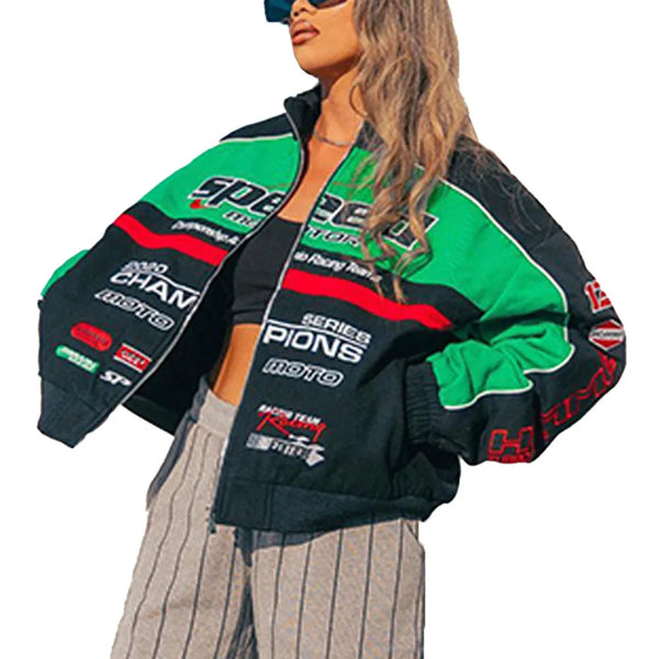 2024 Fall Hot Women's Bomber Jacket Street Casual Sports Trend Hip Hop Harajuku Style Jacket Outdoor Motorcycle Top