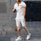 2025 new fashion trend summer men's waffle short-sleeved shorts two-piece full matching business and leisure suit