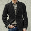 2025 Autumn Winter Men's Coat Jackets Corduroy Casual Suits With Shoulder Pads Fashion Lapel Long-Sleeved Solid Jacket Models