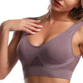 1pcs Women Sports Bra Large Size No Steel Ring Seamless Underwear Removable Chest Pad Runing Sport Hollow Mesh Vest Bras