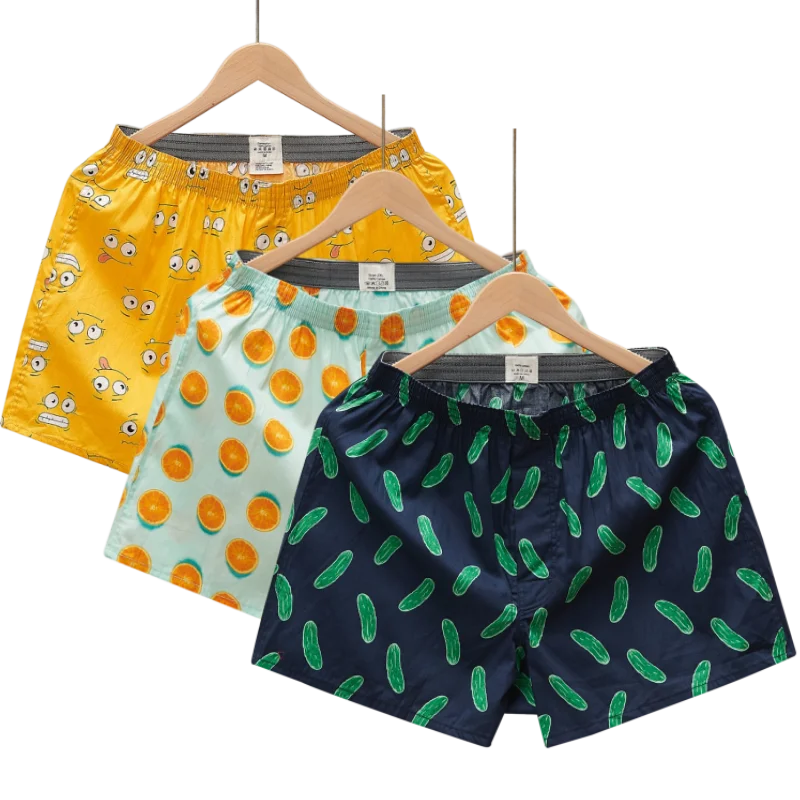 3-4Pcs Cotton Mens Boxers Shorts Loose Sleep Underpants High Quality Printed Casual Panties Comfortable Homewear Men Underwear