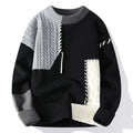 New Autumn Winter Men O-Neck Pullovers Knitted Sweaters Splicing Casual Sweaters High Quality Male Loose Pullovers Clothing 4XL