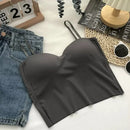 Summer Vest Tops Sleeveless Cotton Bustier Soft Elastic Washable Wear-resistant Bra Vest Women Crop Top Seamless Bralette Tees