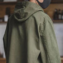 Spring Autumn Retro Cargo Drawstring Workwear Army Pullover Hood New Hoddies Military Male Windbreaker War Coat Work Clothes