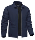 TACVASEN Lightweight Work Jackets Mens Classic Tunic Style Zipper Pockets Bomber Jackets Full Zip Spring Fall Jacket Outwear