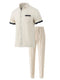 Summer new men's short-sleeved long pants suit 2025 sport and casual men's style for teenagers two-piece set