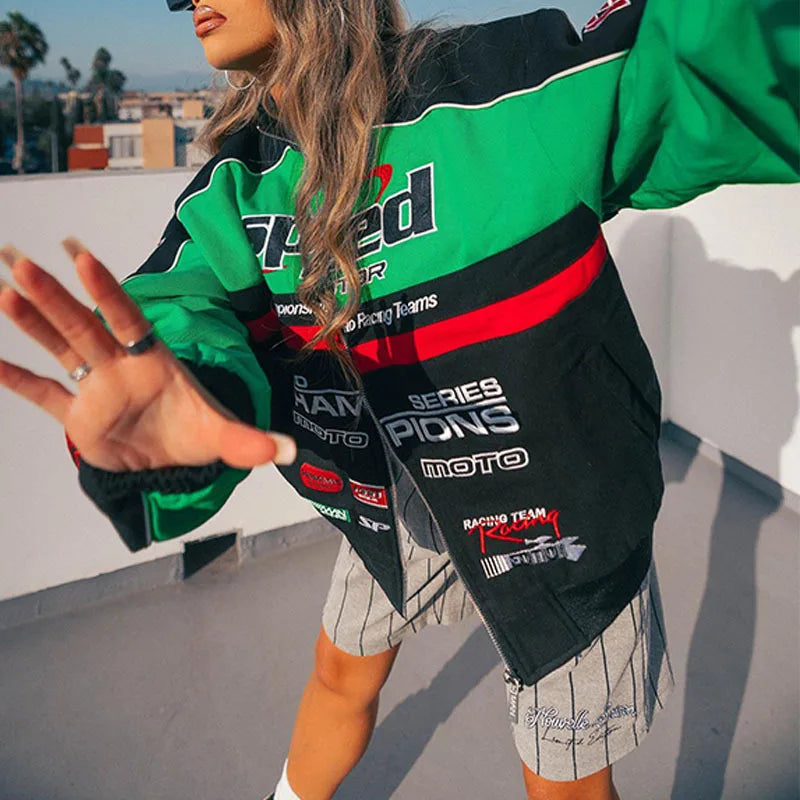 2024 Fall Hot Women's Bomber Jacket Street Casual Sports Trend Hip Hop Harajuku Style Jacket Outdoor Motorcycle Top