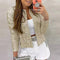 Fashionable round Neck Pure Color Sequin Jacket Short Casual Versatile Women's Spring New Arrival Outerwear Punk Style Coat