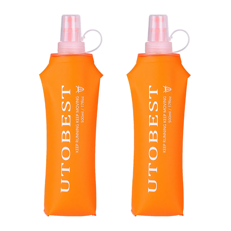 UTOBEST UTR203 250ml 500ml Soft Flask Folding Collapsible TPU Water Bottle for Running Hydration Pack Vest