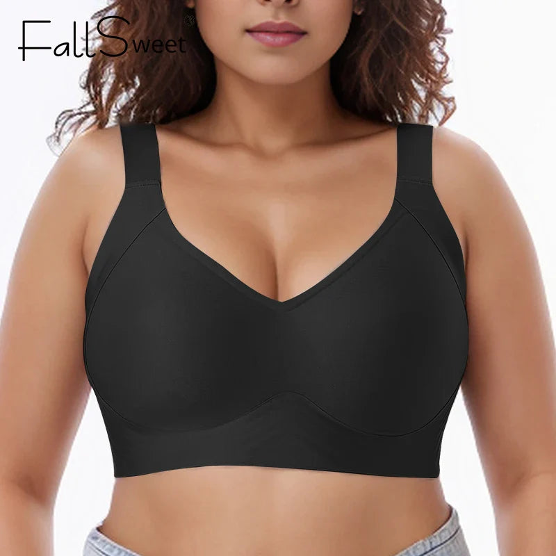 FallSweet Plus Size Bra for Women Push Up Bras Seamless Wireless Bralette Comfor Thin Cup Brassiere Sexy Ladies Lingrie M-6XL