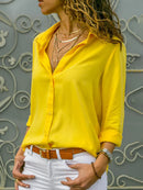 Casual Long Sleeve Solid Shirt Luxury Women's Blouses Elegant Korean Clothing Oversized Chiffon Tops Streetwear Loose Tunis