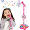 Kids Microphone with Stand Karaoke Mic Speaker with Lights Music Instrument Toys Singing Machine Birthday Gift for Girl Boy