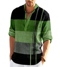 Men's First POLO Shirt Striped Color Contrast Design Light Comfortable Breathable Fashion Long Sleeve Spring And Autumn Style