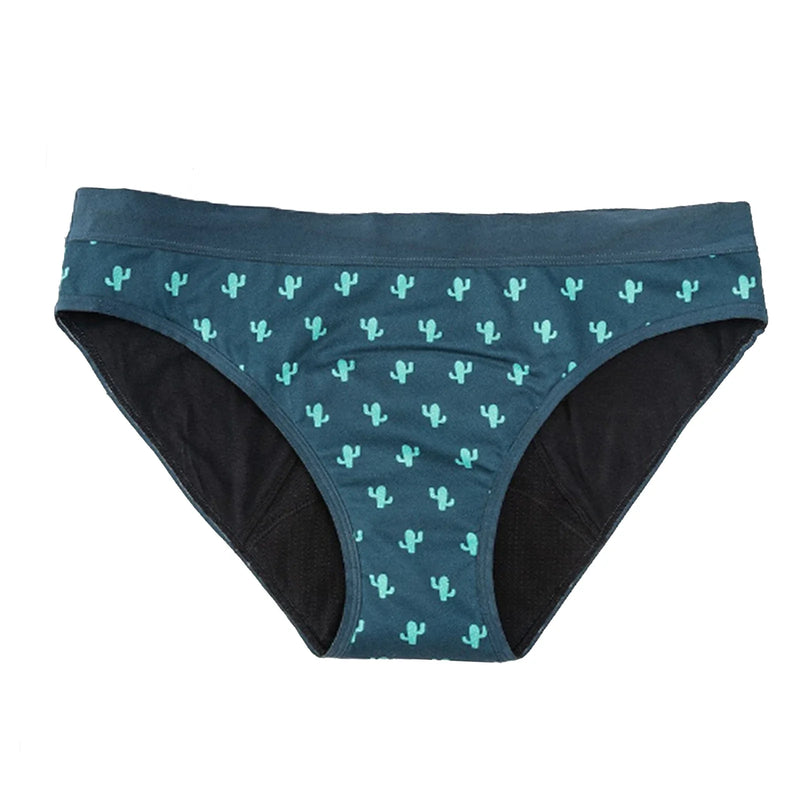 1pcs Girls Children Cotton Menstrual Panties For Teenager Printing Fabric Underwear 4-Layer Medium Flow Absorption Ladies Briefs