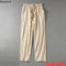 Plus Size 8XL 9XL Pants Men's Solid Cotton Linen Loose Casual Trouser Fashion Drawstring Straight Joggers Vintage Sweatpants Men