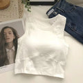 Fashion Uniform Color Tanks Camisole Clothing Sexy Waistcoat for Women Sports No Steel Ring Chest Pad Yoga Vest Nylon Underwaist