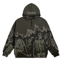 Star Letter Print Hoodies Men's Vintage Zipper Long Sleeve Loose Sweater Coat Harajuku Casual Hooded Sweatshirt Y2K Street Wear