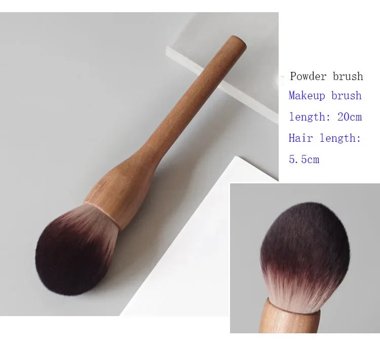 Karsyngirl Makeup Brush Wood Walnut Large Retro Powder Brushes Honey Loose Super Soft Beauty Gift for Girlfriend Make Up Tool
