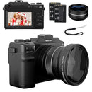 56MP Digital Camera Front Rear Dual Lens Selfie 4K Photography Camcorder Auto Focus 16X Youtube Livestream WIFI Webcam DIY Frame