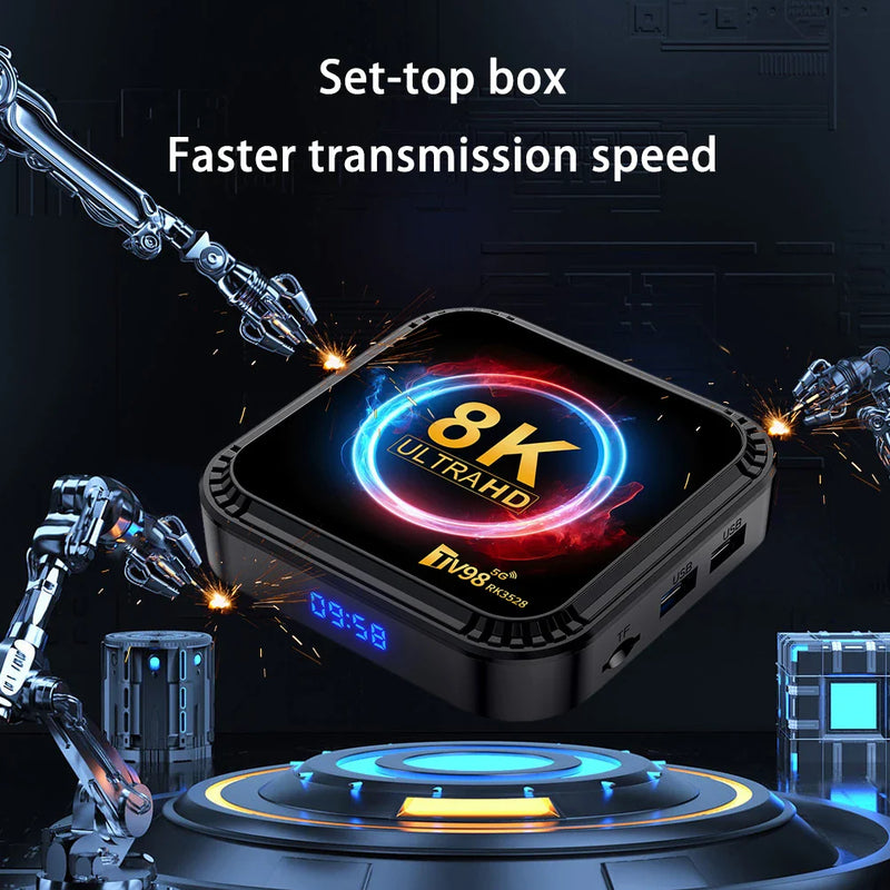 TV98 RK3528 Android 13 TV Box 2.4G & 5G Quad Core 8K WiFi BT Media Player Android Box