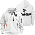 Kawasaki Logo Motorcycle Racing Team Men Half Zipper Hoodie Spring Autumn Male Sweatshirt 2025 New Sport Pullover Clothes