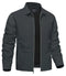 TACVASEN Lightweight Work Jackets Mens Classic Tunic Style Zipper Pockets Bomber Jackets Full Zip Spring Fall Jacket Outwear