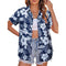 New Women's Short Sleeve T-shirts Fashionable 3d Floral Printed Casual Hawaii Style Basic Tops Lapel Short Sleeve Shirt Summer