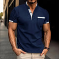 Men's Fashion Casual Solid Color Short sleeved POLO Shirt Summer Breathable Comfortable Men's Luxury Top