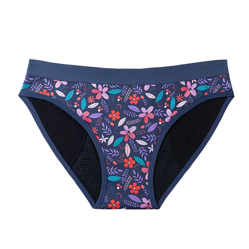 1pcs Girls Children Cotton Menstrual Panties For Teenager Printing Fabric Underwear 4-Layer Medium Flow Absorption Ladies Briefs