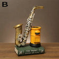 New saxophone resin handicraft pen holder ornaments, Violin storage pen holder,Office and home decoration pen holder， Pen holder