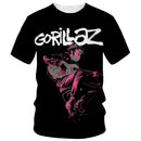 New fashion cartoon Gorillaz 3D printed T-shirt men's and women's casual hip-hop short-sleeved Harajuku style street T-shirt top