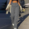 Women's Loose Cargo Pants High Waist Wide Leg Solid Color Full Length Trousers with Pockets Casual All Seasons Long Pants