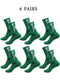 6 pairs of football socks, men's and women's mid length anti slip training socks, thickened professional sports socks