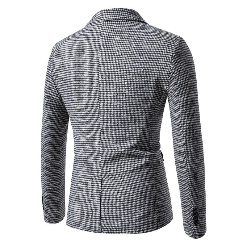 Autumn and Winter New Men's Fashion Casual Men's Suit Plaid Small Blazer Jacket