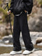 New Side Zipper Baggy Sweatpants For Men Autumn High Street Outdoor Straight Trousers Techwear Casual Drawstring Hiking Pants