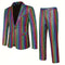 Men's Plaid Sequins Suit Wedding Ceremony Party Performance Dress Two-piece Suit