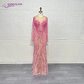 Elegant Long Sleeve Evening Dress for Women 2025 O-Neck Mermaid Wedding Party Luxury Beaded  Formal