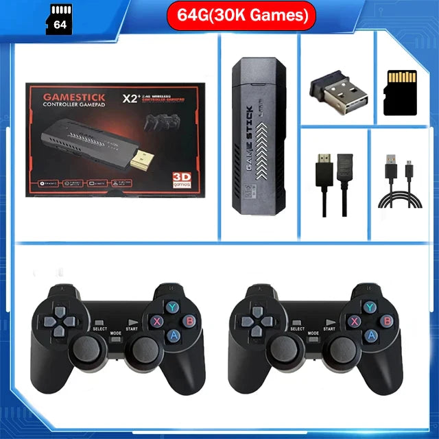 X2 Plus 4K GD10 Pro Controller TV 50 Emulator For PS1/N64/DC 64G Gif Game Stick New 3D HD 2.4G Retro Video Game Console Wireless
